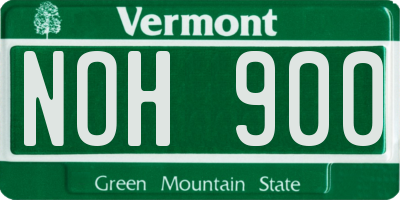 VT license plate NOH900