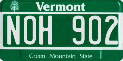 VT license plate NOH902