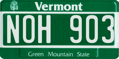 VT license plate NOH903