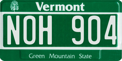 VT license plate NOH904