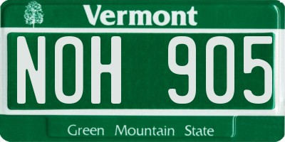 VT license plate NOH905