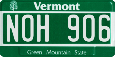 VT license plate NOH906