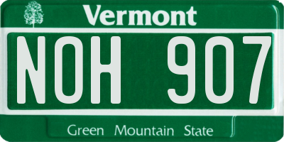 VT license plate NOH907