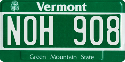 VT license plate NOH908