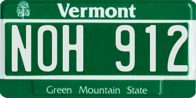 VT license plate NOH912