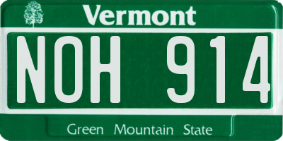 VT license plate NOH914