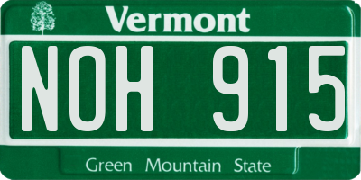 VT license plate NOH915