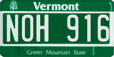 VT license plate NOH916