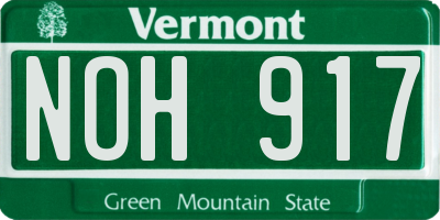 VT license plate NOH917