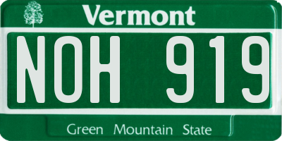 VT license plate NOH919