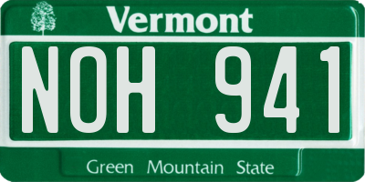 VT license plate NOH941