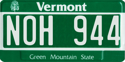 VT license plate NOH944