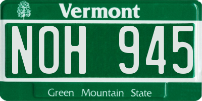 VT license plate NOH945