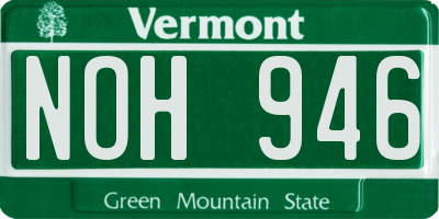 VT license plate NOH946