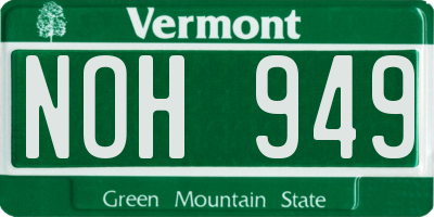 VT license plate NOH949