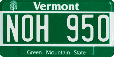 VT license plate NOH950