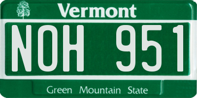 VT license plate NOH951
