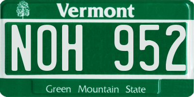 VT license plate NOH952
