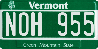 VT license plate NOH955