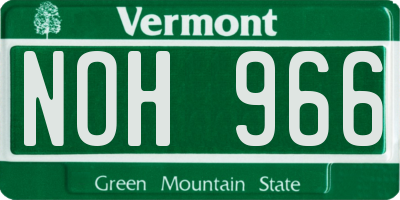 VT license plate NOH966