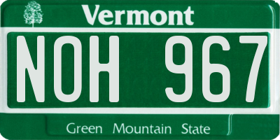 VT license plate NOH967
