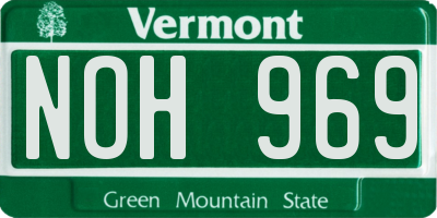 VT license plate NOH969