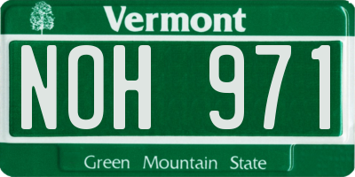 VT license plate NOH971
