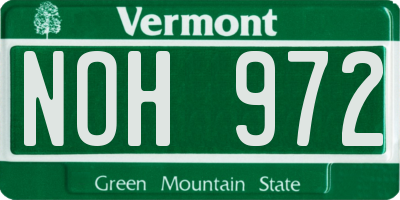 VT license plate NOH972