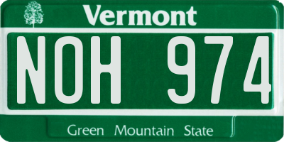 VT license plate NOH974