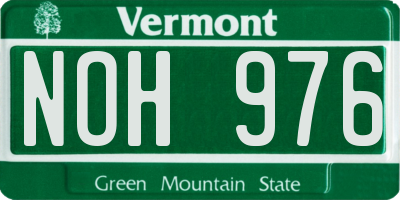 VT license plate NOH976
