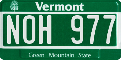 VT license plate NOH977