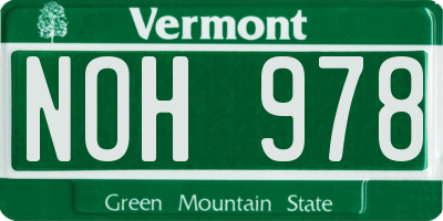 VT license plate NOH978
