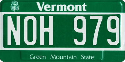 VT license plate NOH979