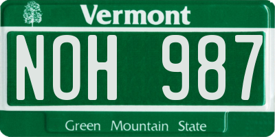 VT license plate NOH987