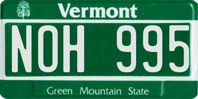 VT license plate NOH995