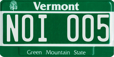 VT license plate NOI005
