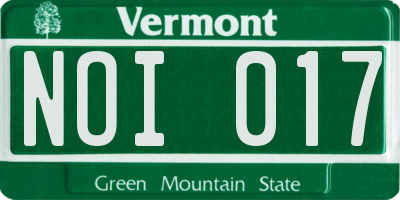 VT license plate NOI017
