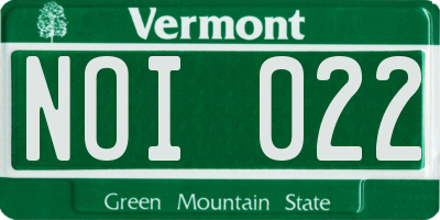 VT license plate NOI022
