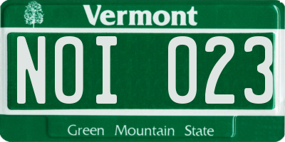 VT license plate NOI023