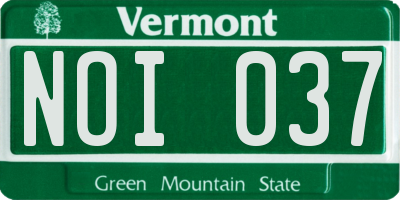 VT license plate NOI037
