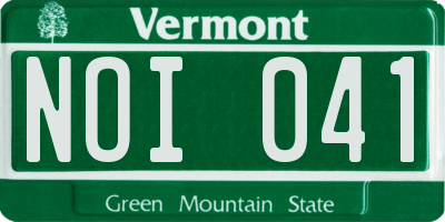 VT license plate NOI041