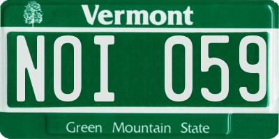 VT license plate NOI059
