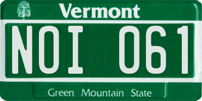 VT license plate NOI061