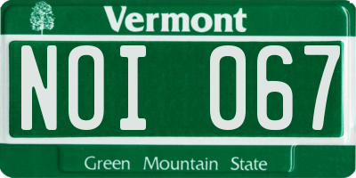 VT license plate NOI067