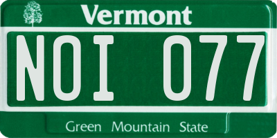 VT license plate NOI077
