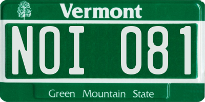VT license plate NOI081