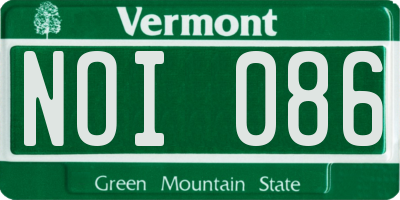 VT license plate NOI086