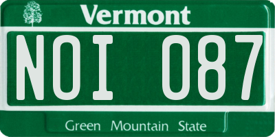 VT license plate NOI087