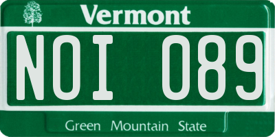 VT license plate NOI089