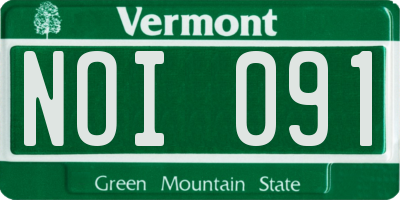 VT license plate NOI091